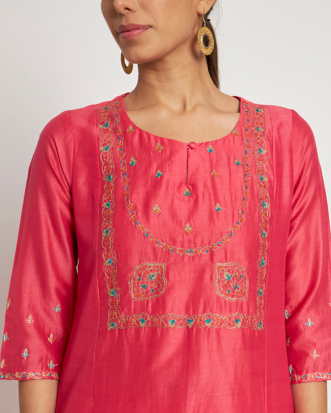 Twinkling Rani Aari Work Festive Co-ord Set