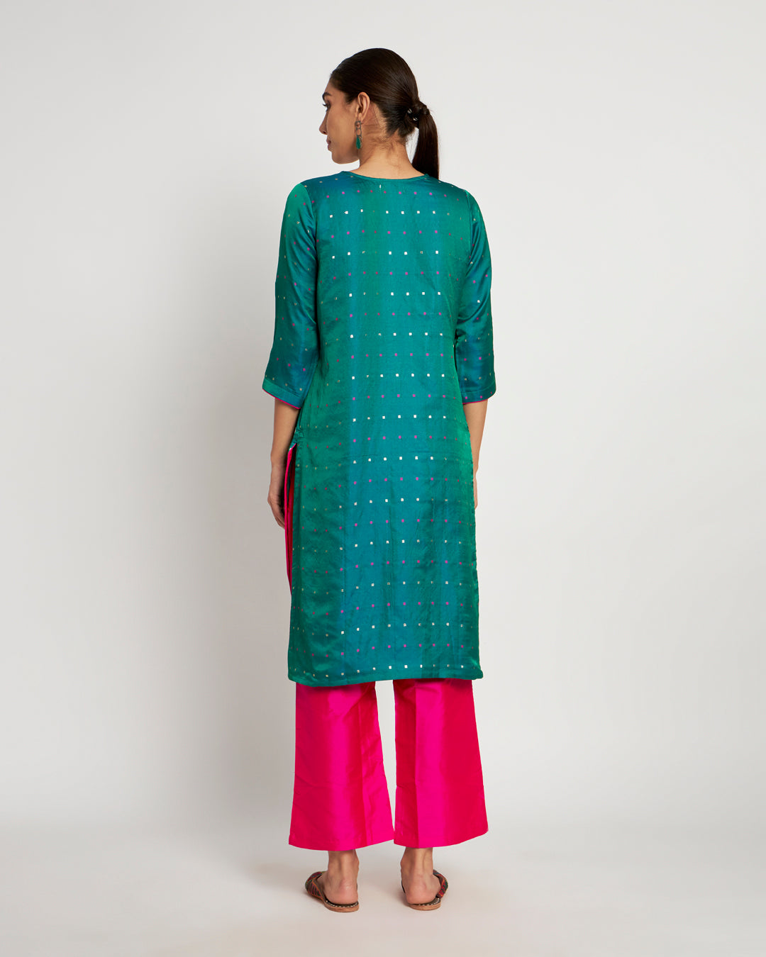 Lush Green Festive Jacquard Co-ord Set