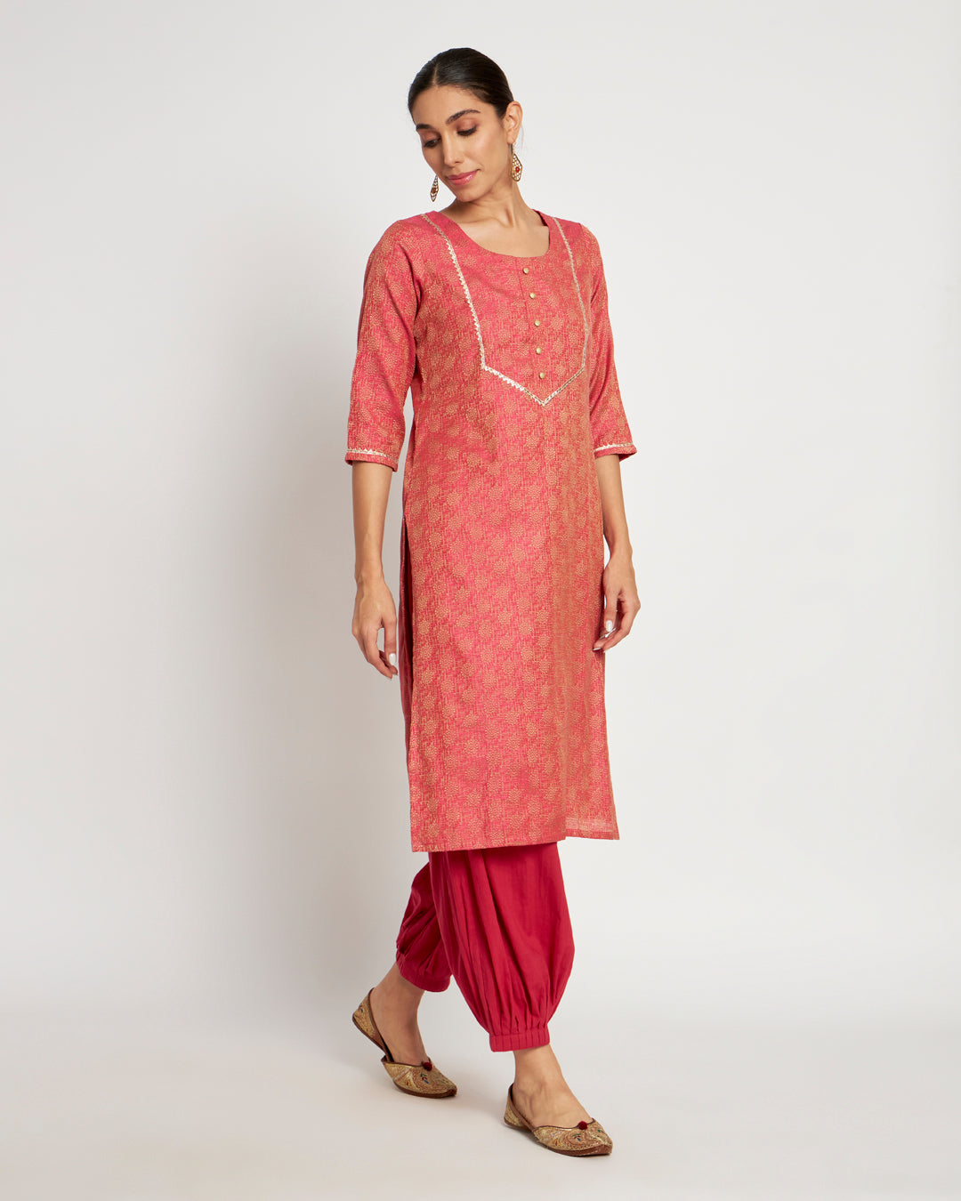 Set of 3- Pink Dollop Festal Jacquard Set