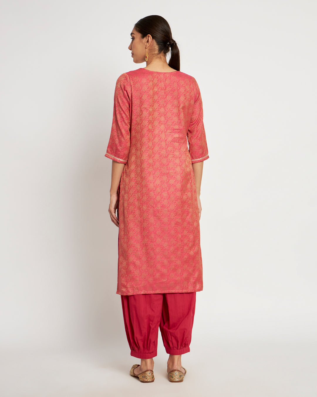 Set of 3- Pink Dollop Festal Jacquard Set