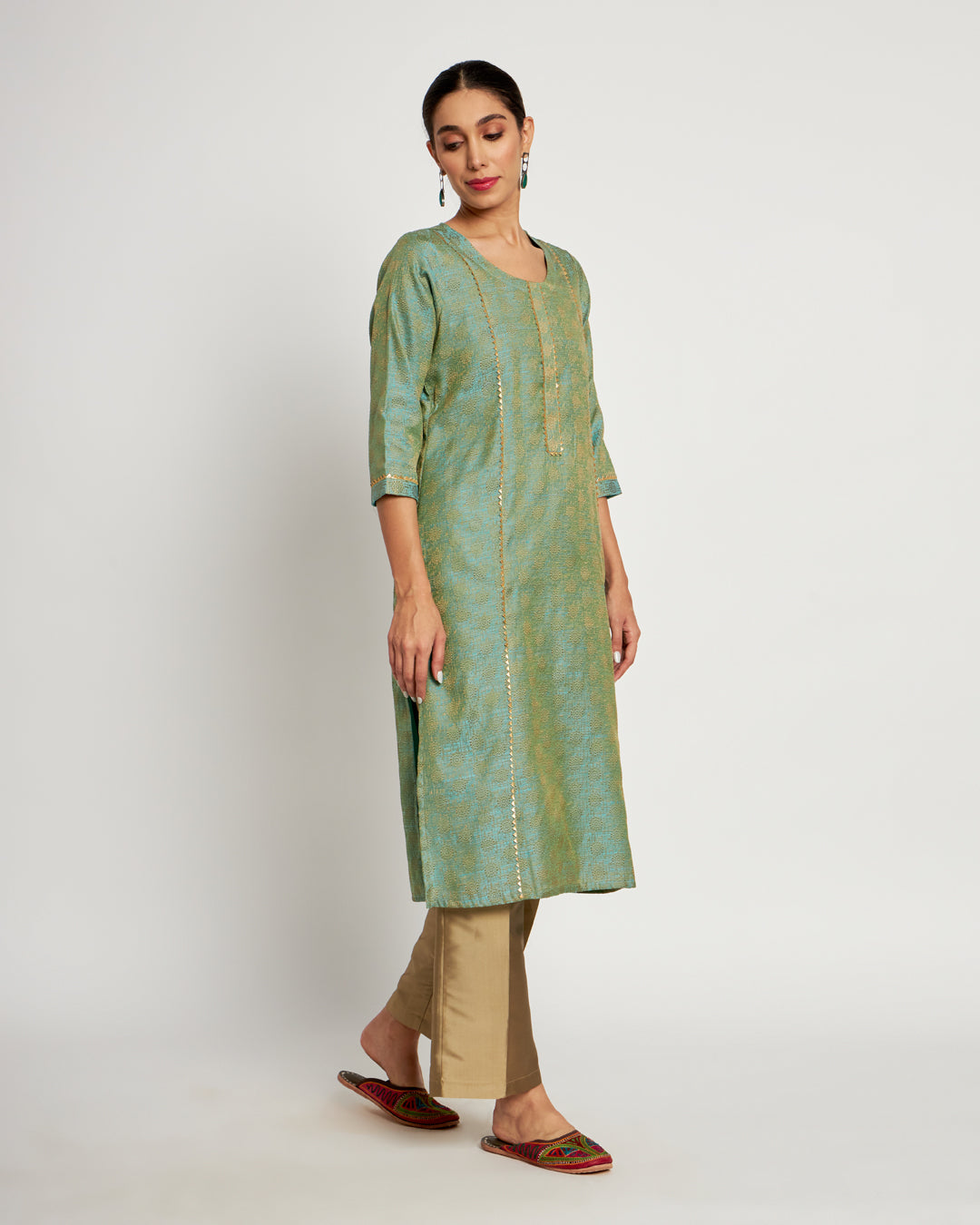 Sea Green Festive Jacquard Co-ord Set