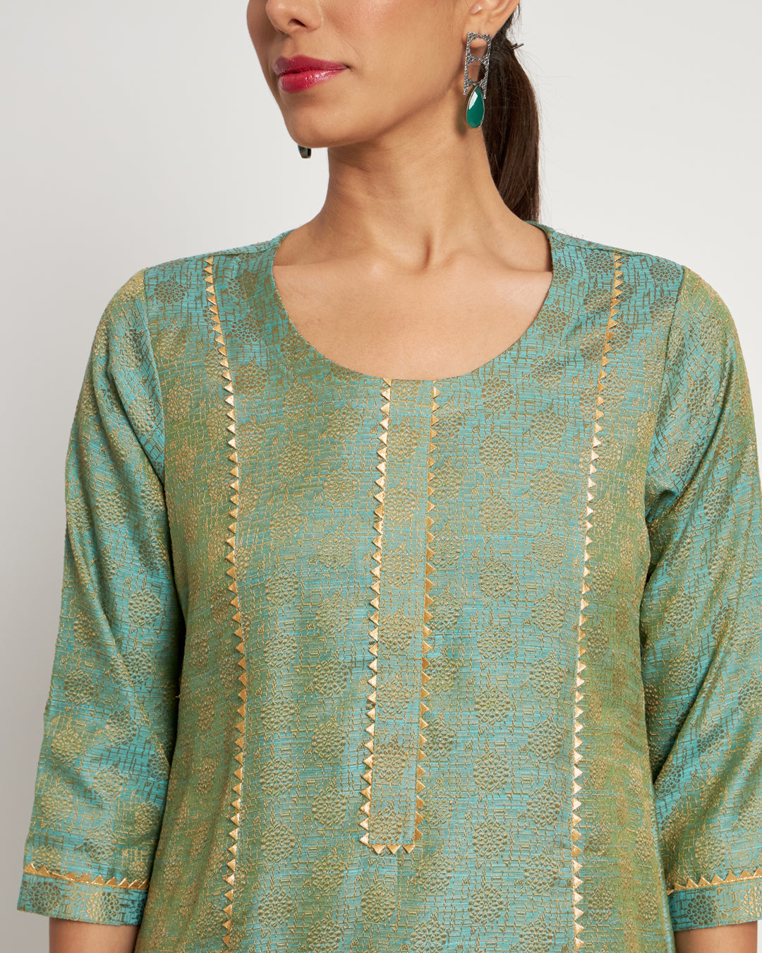 Sea Green Festive Jacquard Co-ord Set