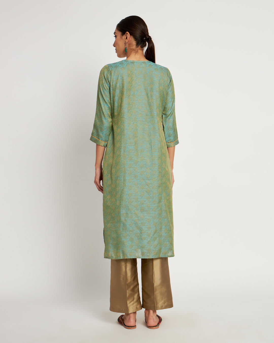 Sea Green Festive Jacquard Co-ord Set