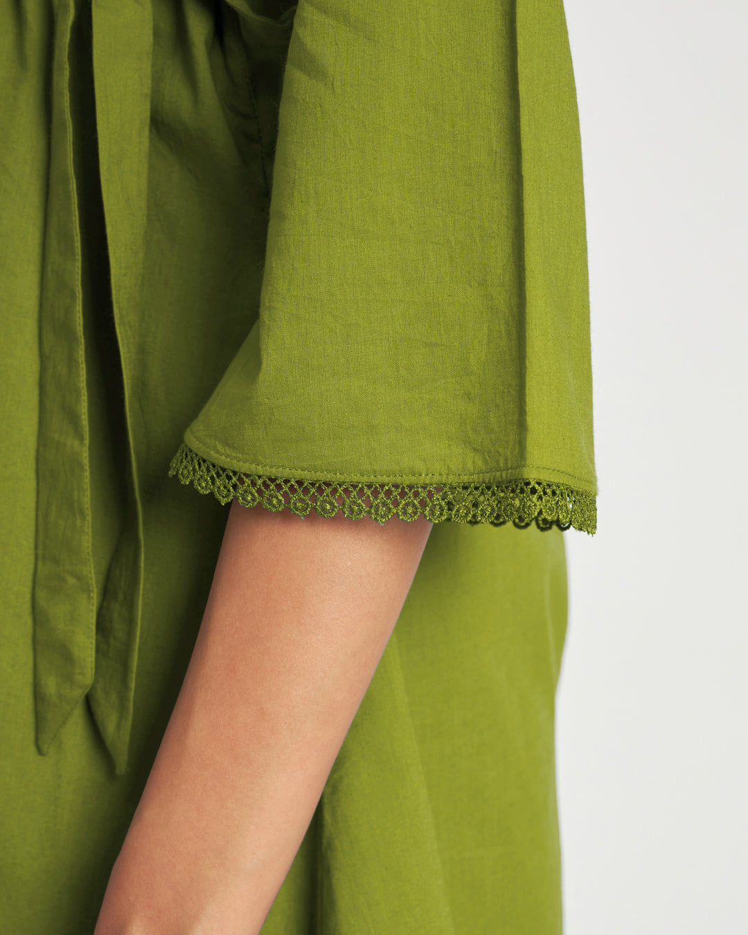 Sage Green Collar Neck Angrakha Solid Co-ord Set