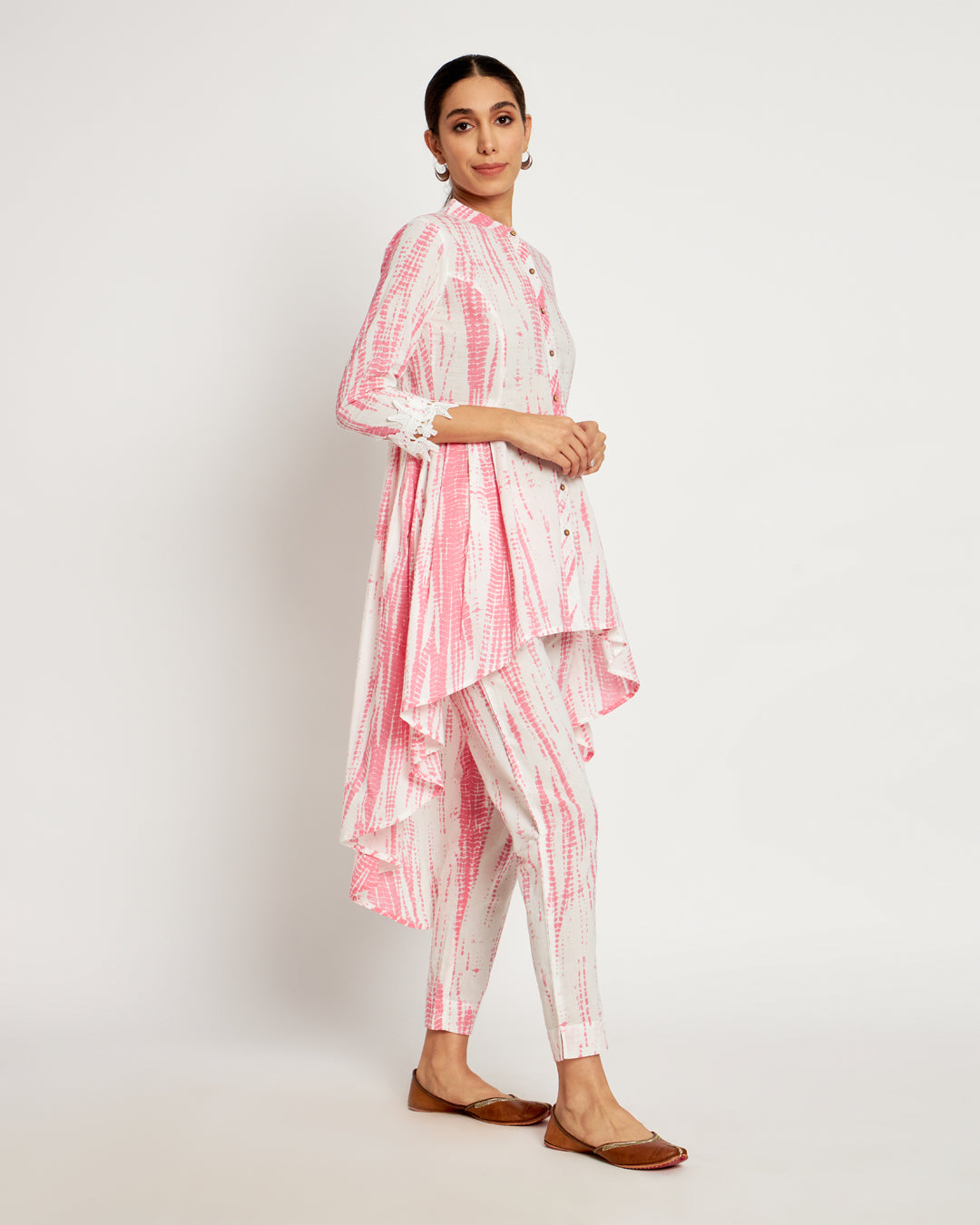 Printed Blush Pink Shibori Bliss Asymmetrical Co-ord Set