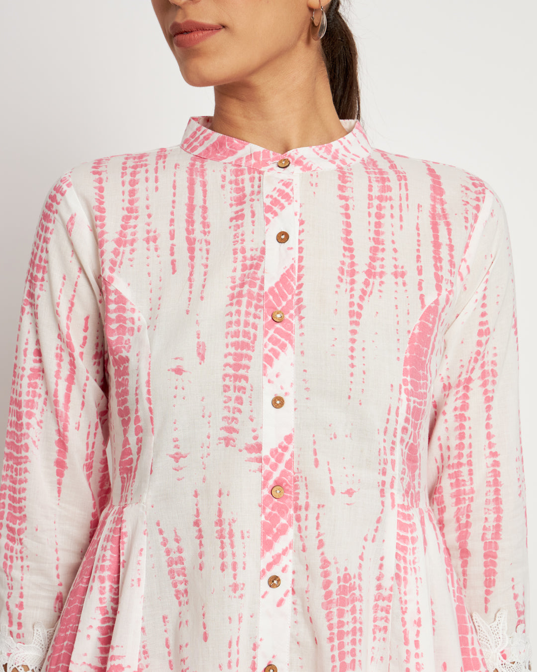 Printed Blush Pink Shibori Bliss Asymmetrical Co-ord Set
