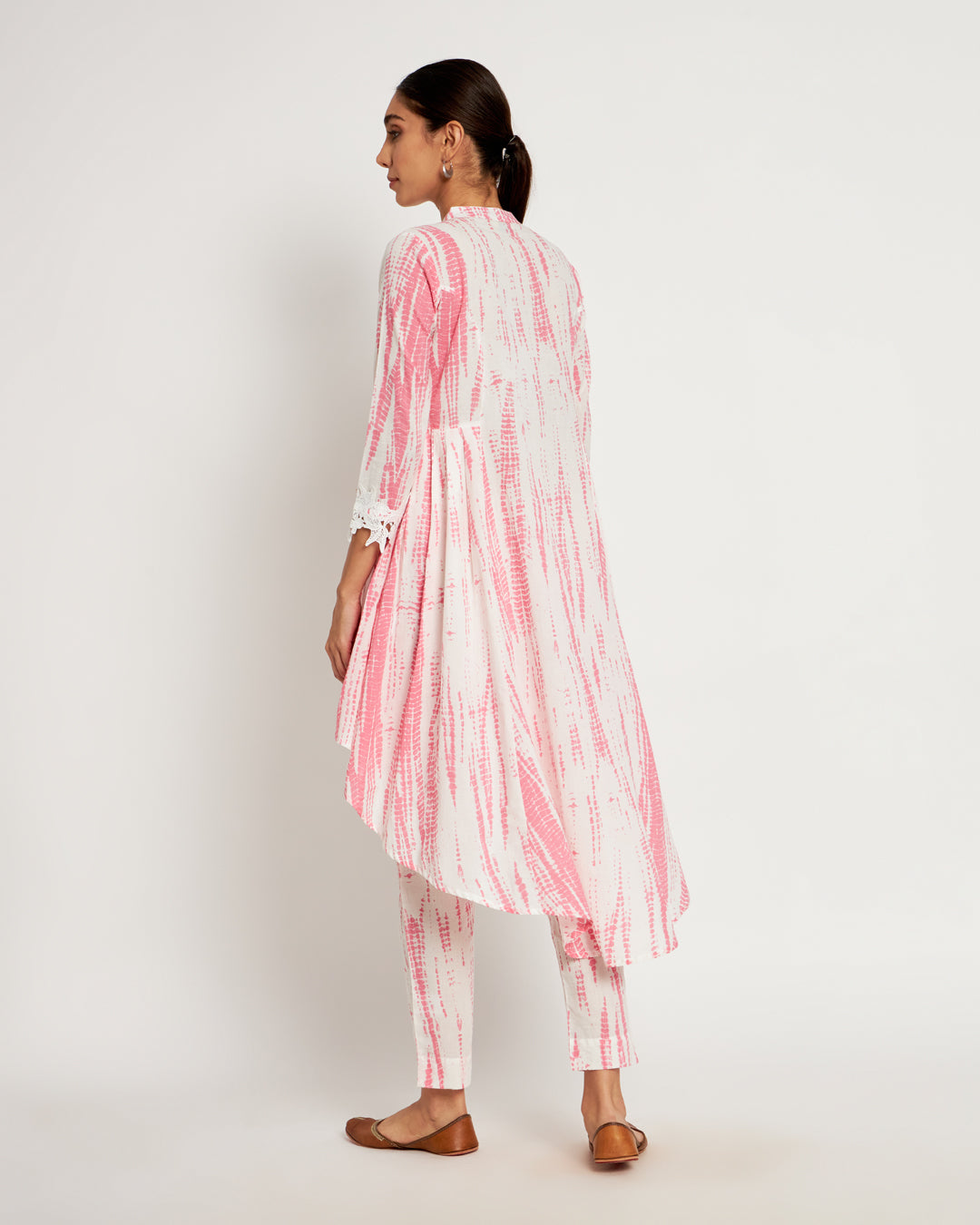 Printed Blush Pink Shibori Bliss Asymmetrical Co-ord Set