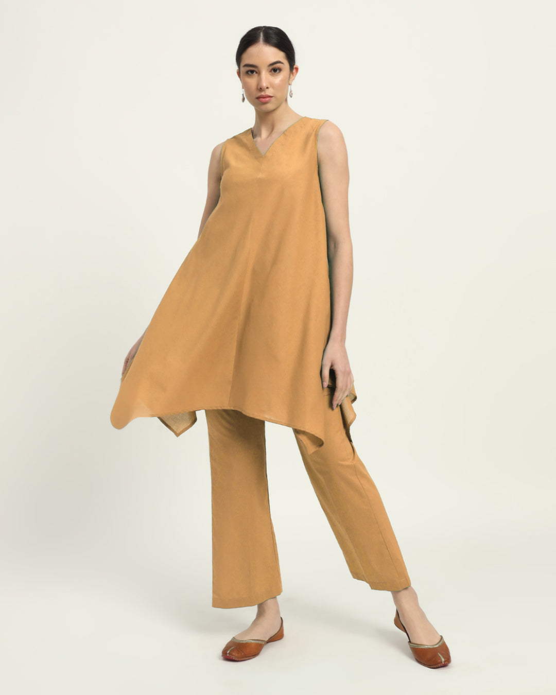 Combo: Beige & Blue Dawn Midsummer Dream Solid Kurta