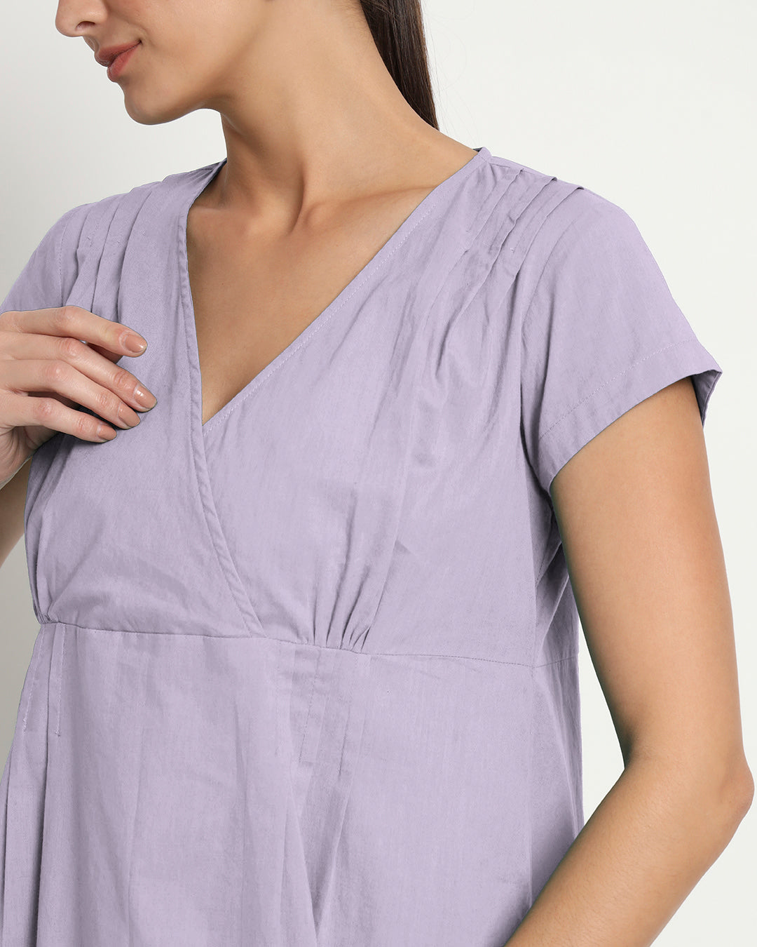 Lilac Voguish Verve V Neck Dress