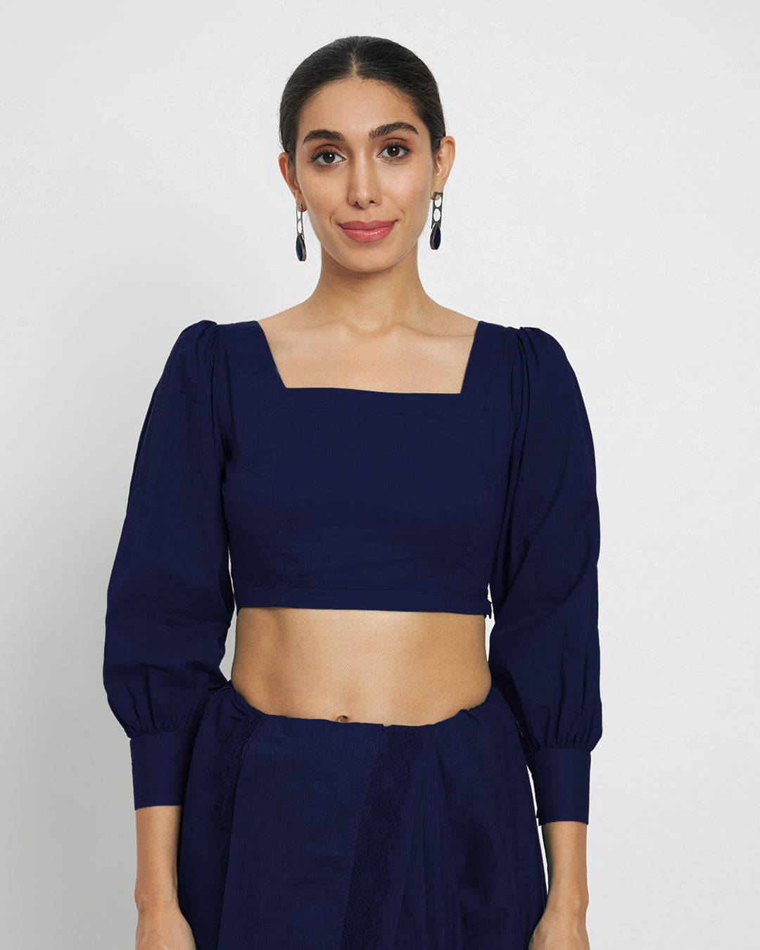Midnight Blue Squared Sleekness Blouse