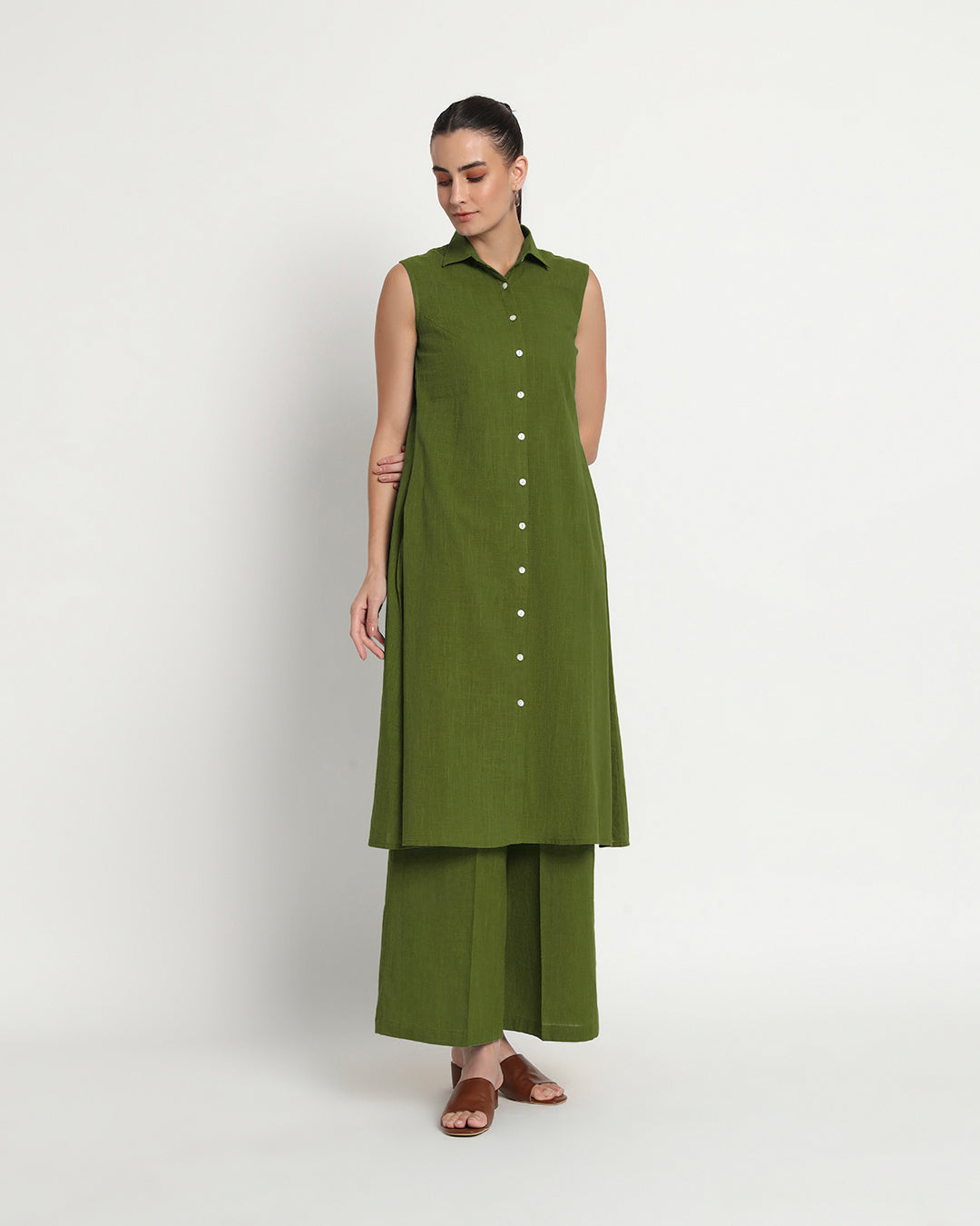Greening Spring Artful A-Line Solid Co-ord Set