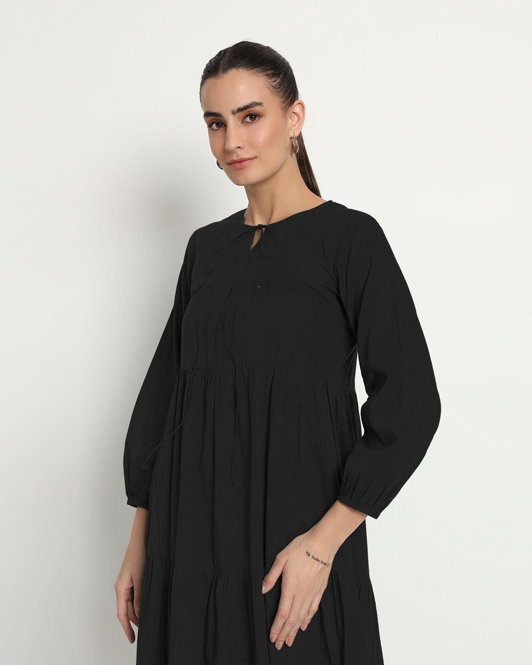 Classic Black Joyful Journey Maxi Dress
