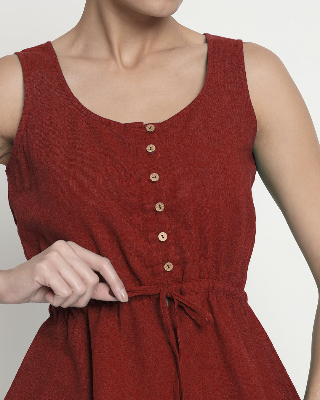 Russet Red Peplum Paradise Solid Co-ord Set