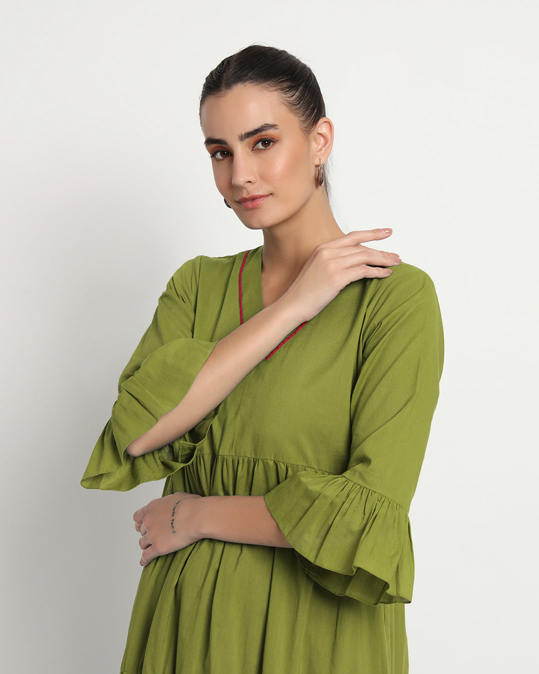 Sage Green Flounce & Flow Maxi Dress