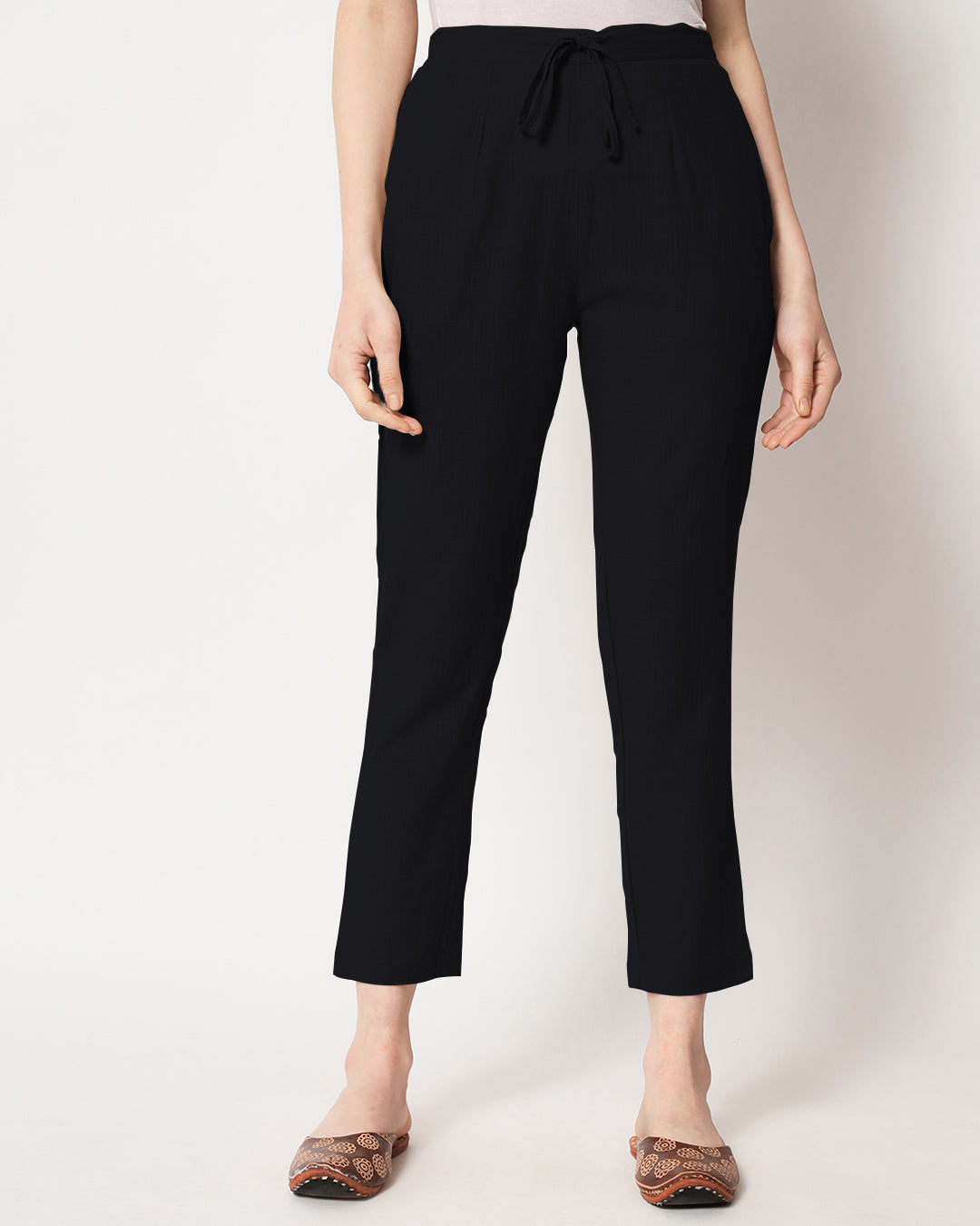 Combo: Black & Valley Vista Cigarette Pants- Set of 2