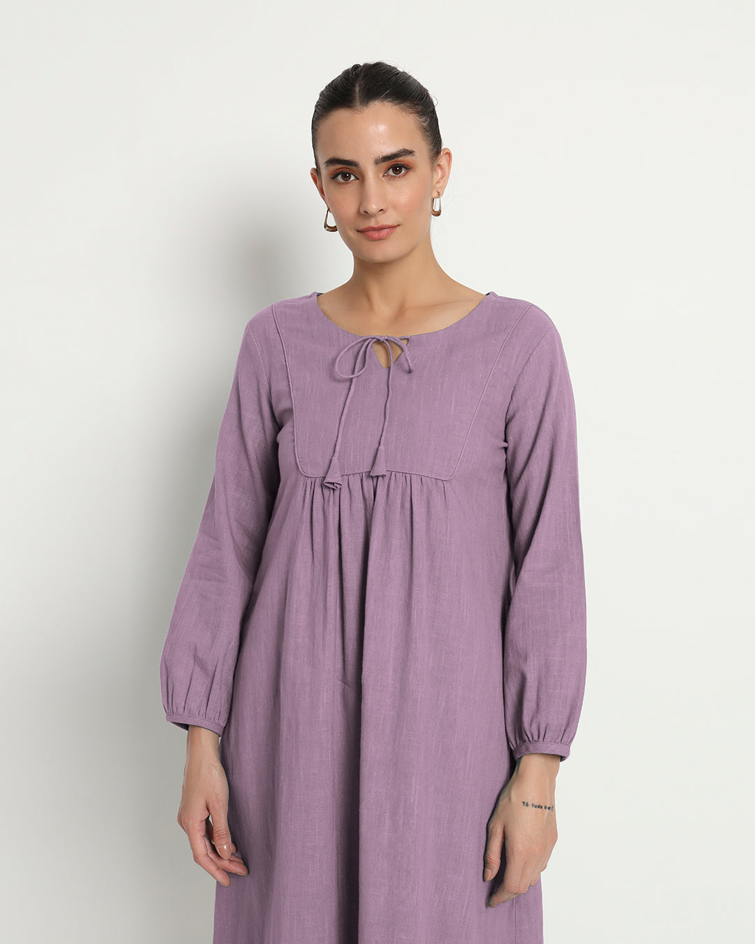 Iris Pink Playful Tie-Up Neck Dress
