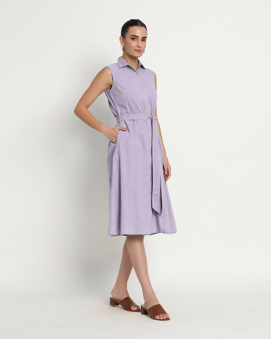 Lilac Artful A-Line Dress