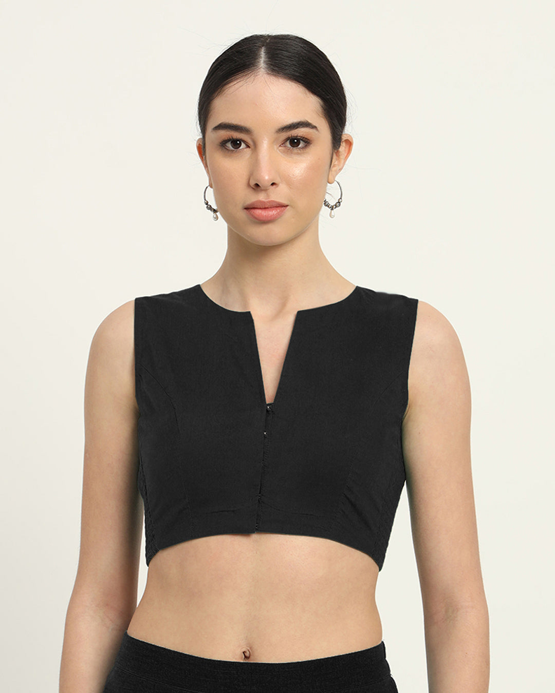 Black Rayon Modern Twist Blouse