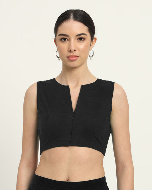 Black Rayon Modern Twist Blouse