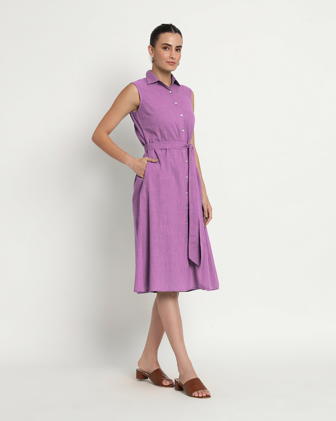 Wisteria Purple Artful A-Line Dress