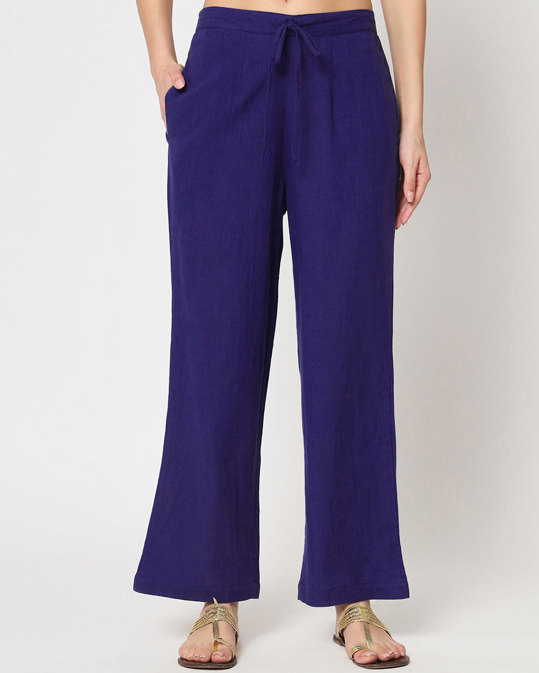Aurora Purple Button Neck Solid Co-ord Set
