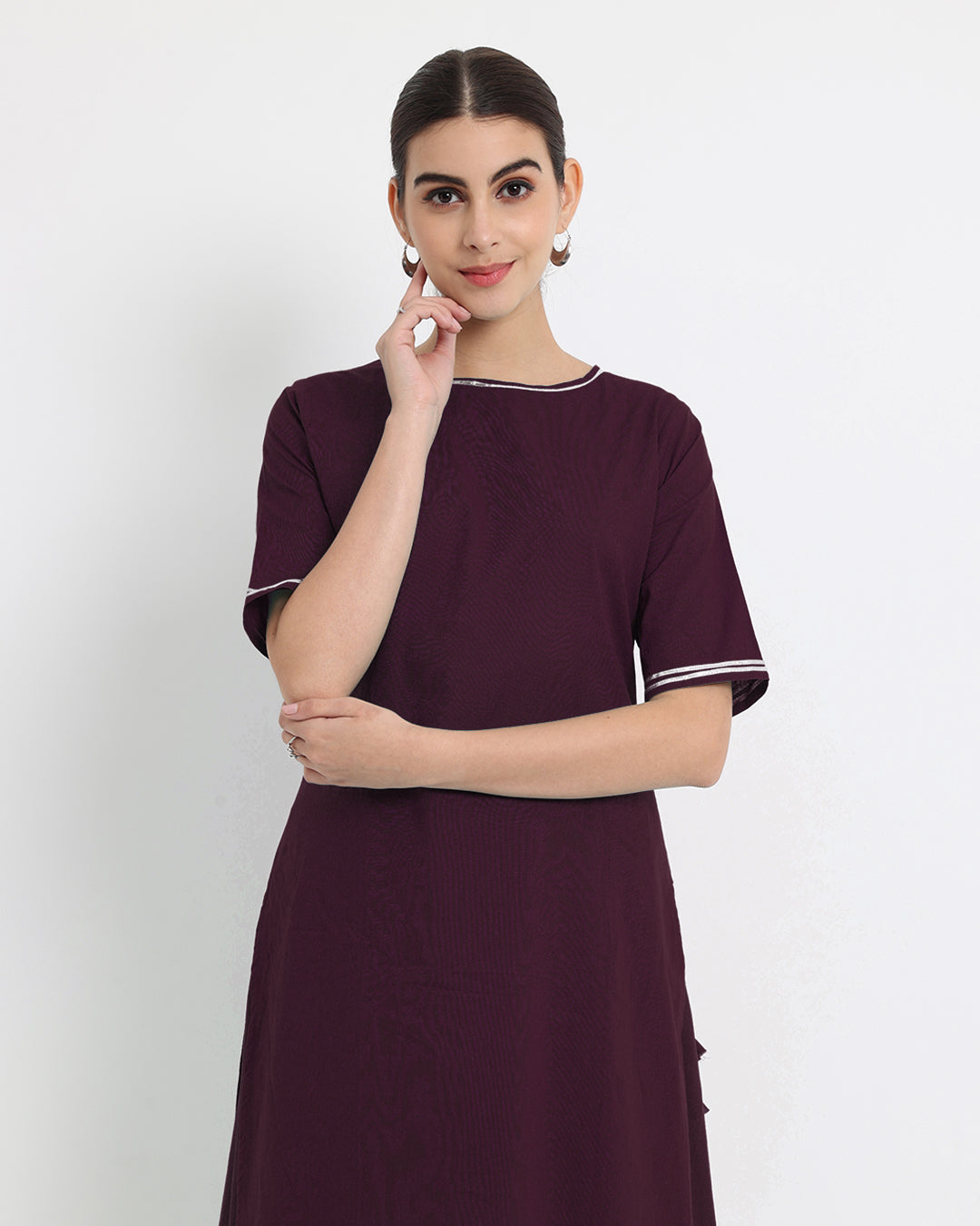 Plum Passion Tiered Lace Skirt Kurta Co-ord Set