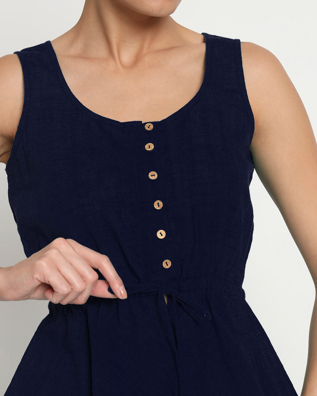 Midnight Blue Peplum Paradise Solid Co-ord Set