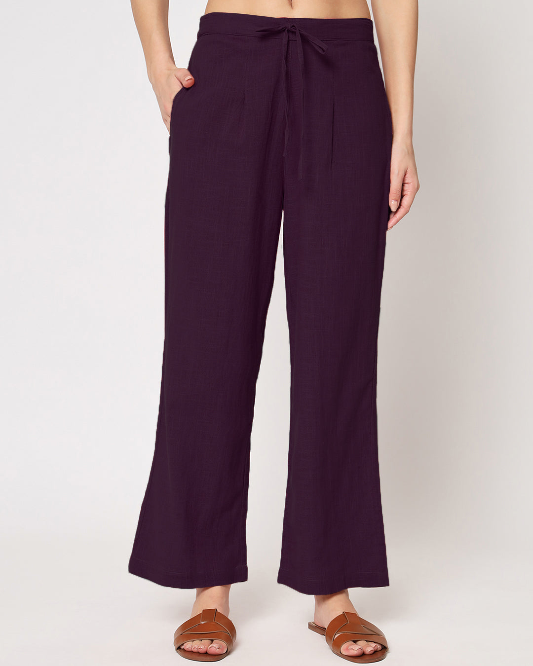 Plum Passion Sleeveless Short Length Solid Co-ord Set