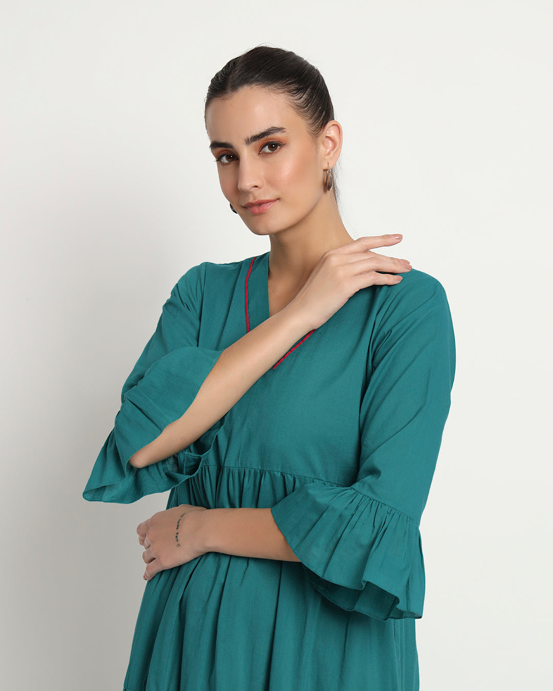 Green Gleam Flounce & Flow Maxi Dress