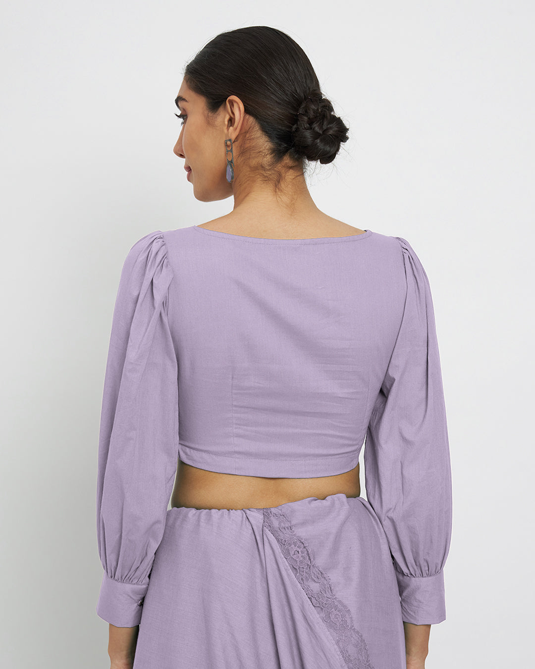 Lilac Square Sleekness Saree & Blouse Co-ord Set