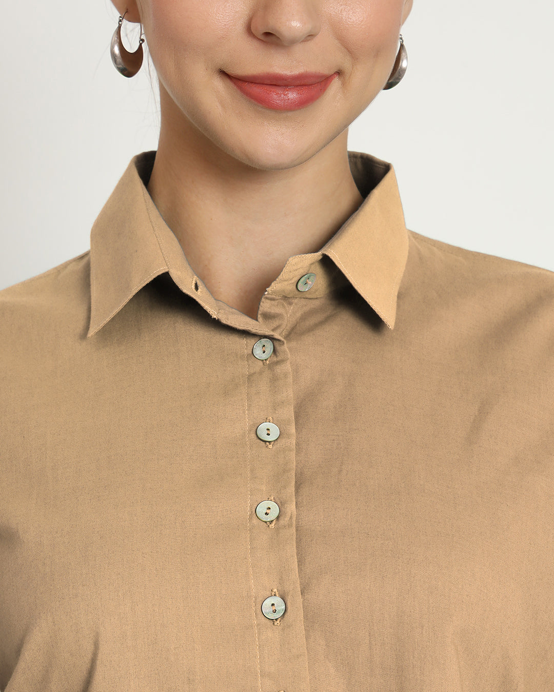 Day In Beige Cropped Shirt Blouse