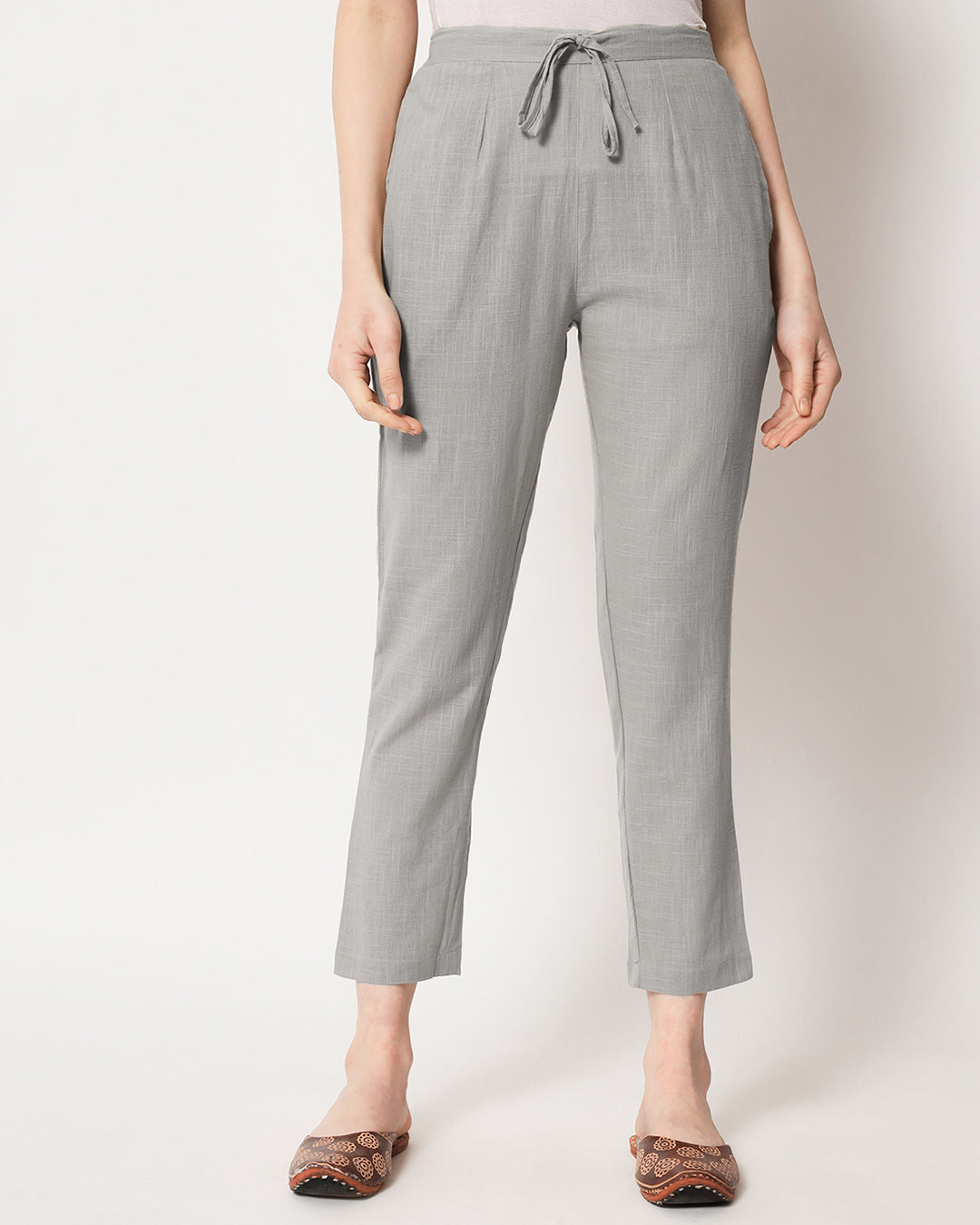 Iced Grey Cigarette Pants