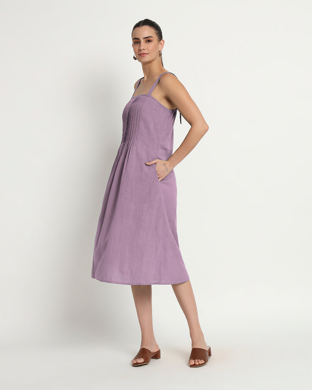 Iris Pink Dreamy Flare Spaghetti Dress