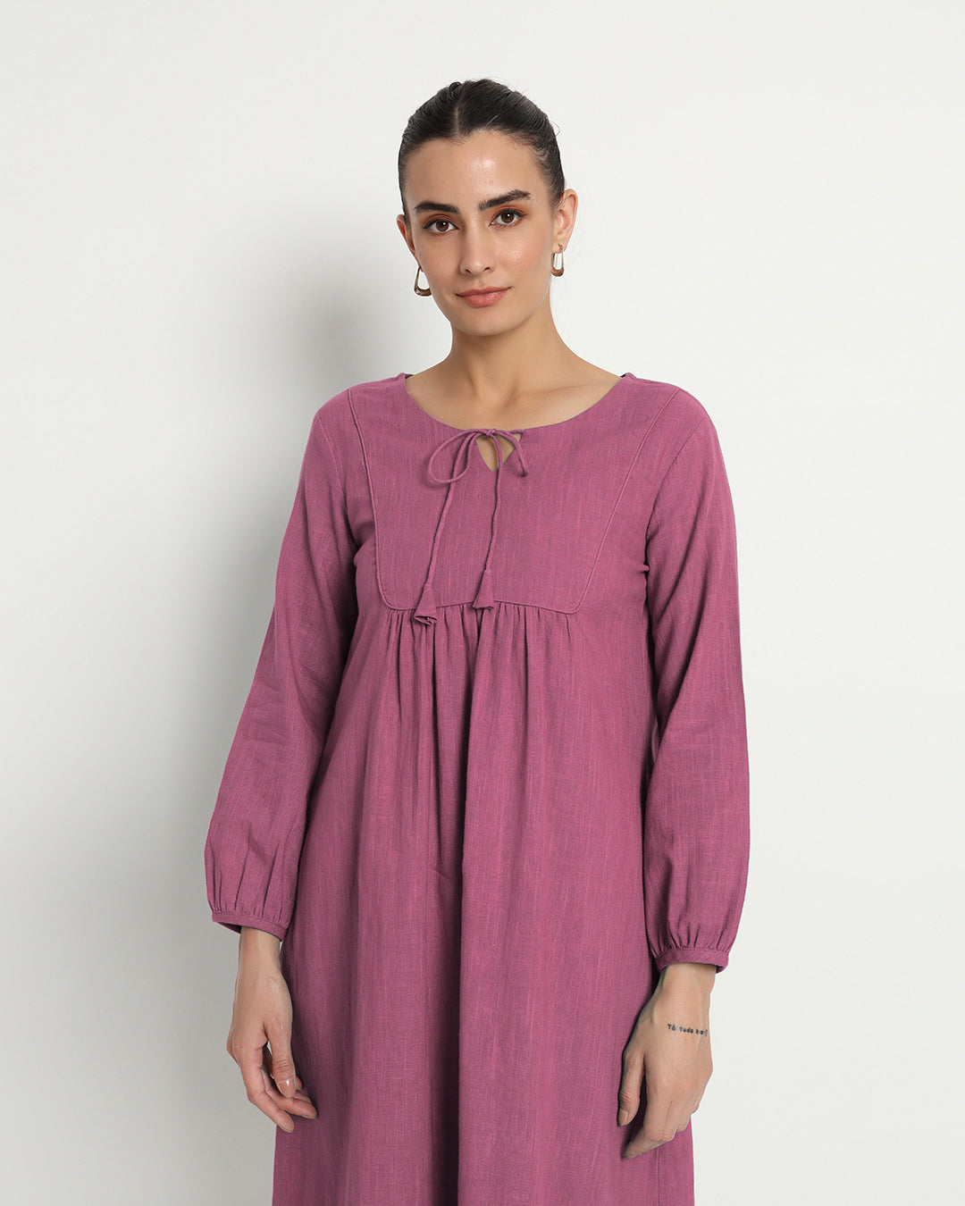 Wings Of Rose Playful Tie-Up Neck Dress