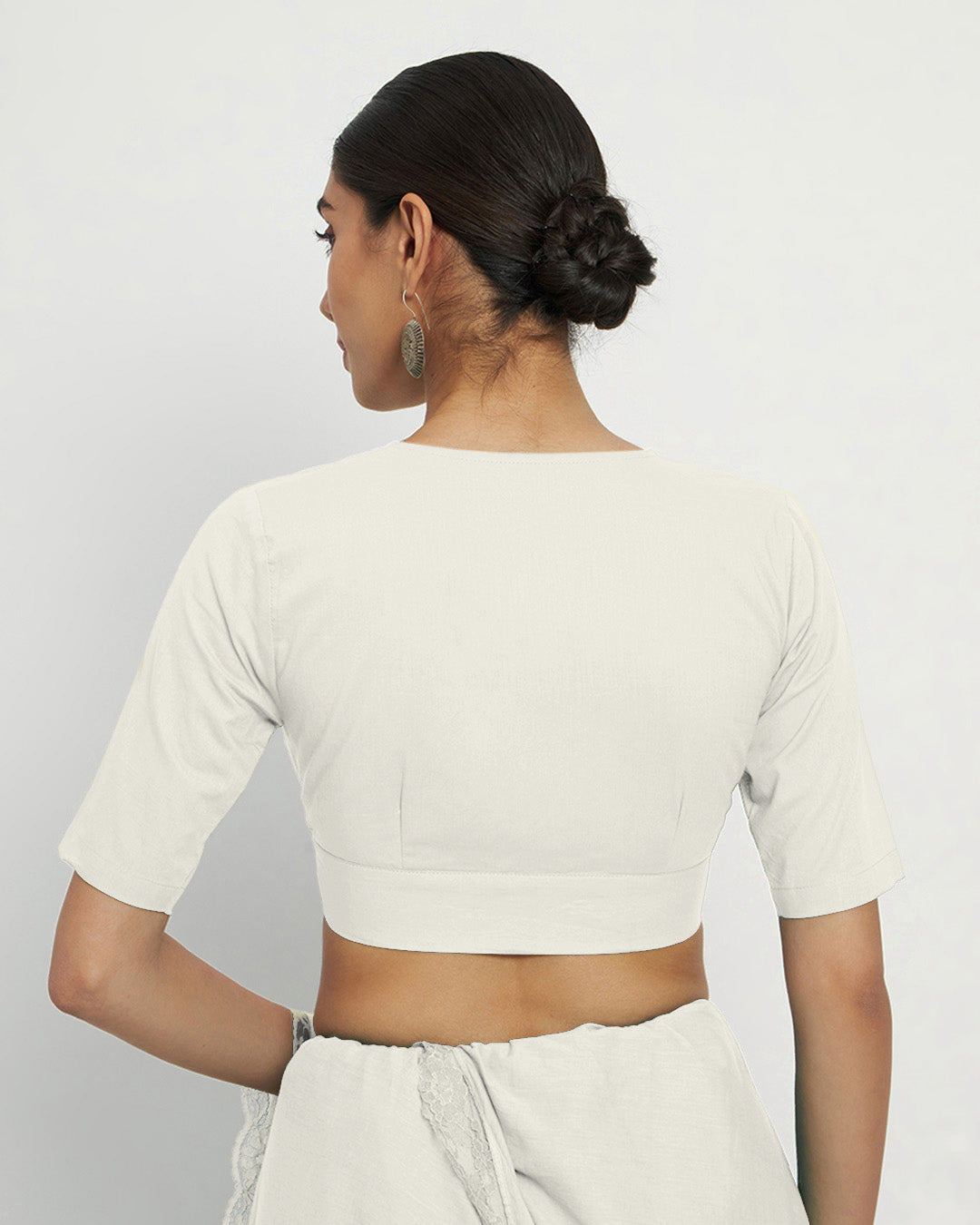 White Rayon Graceful Pleat Blouse