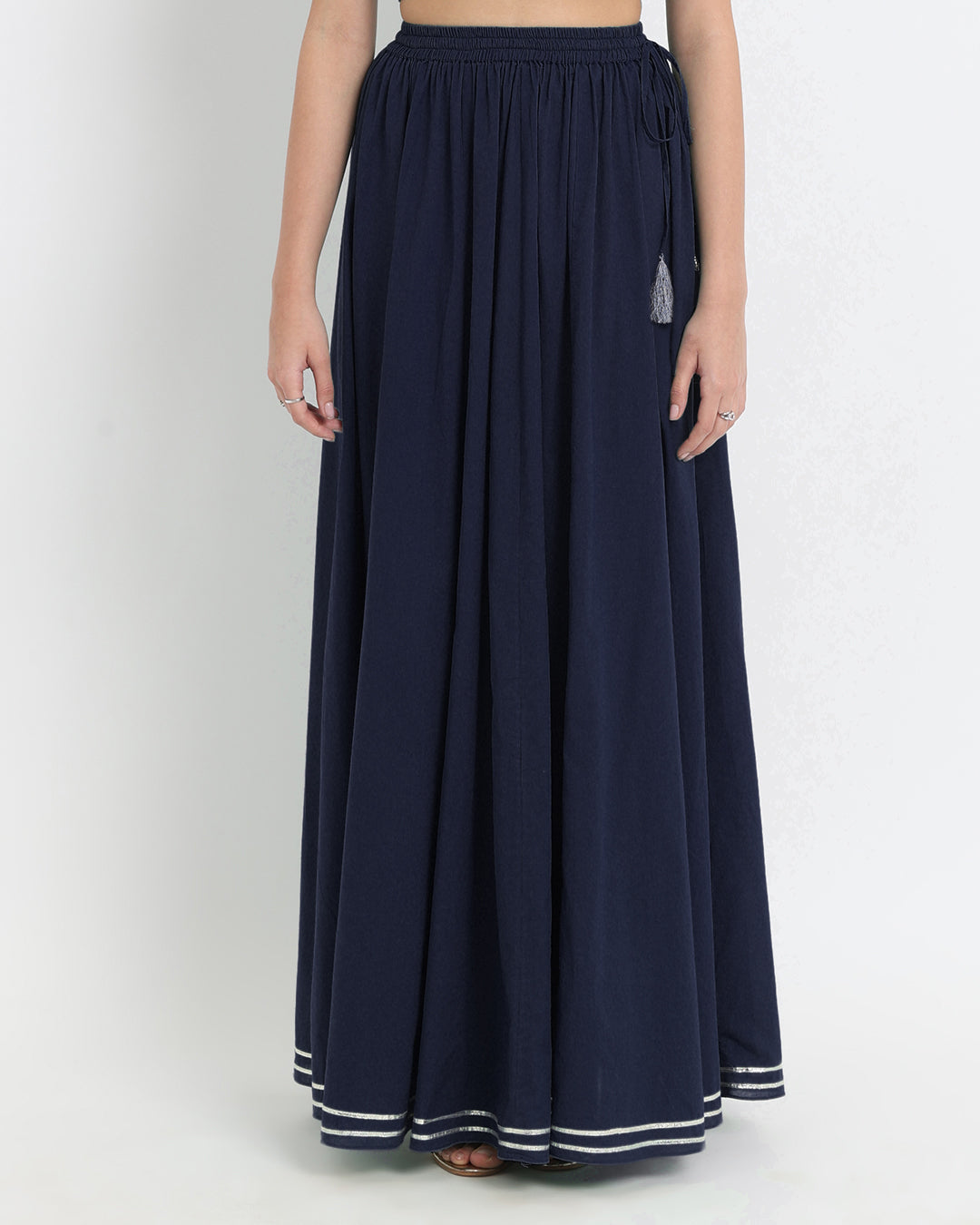 Mindnight Blue Circle Cut Kurta Co-ord Set