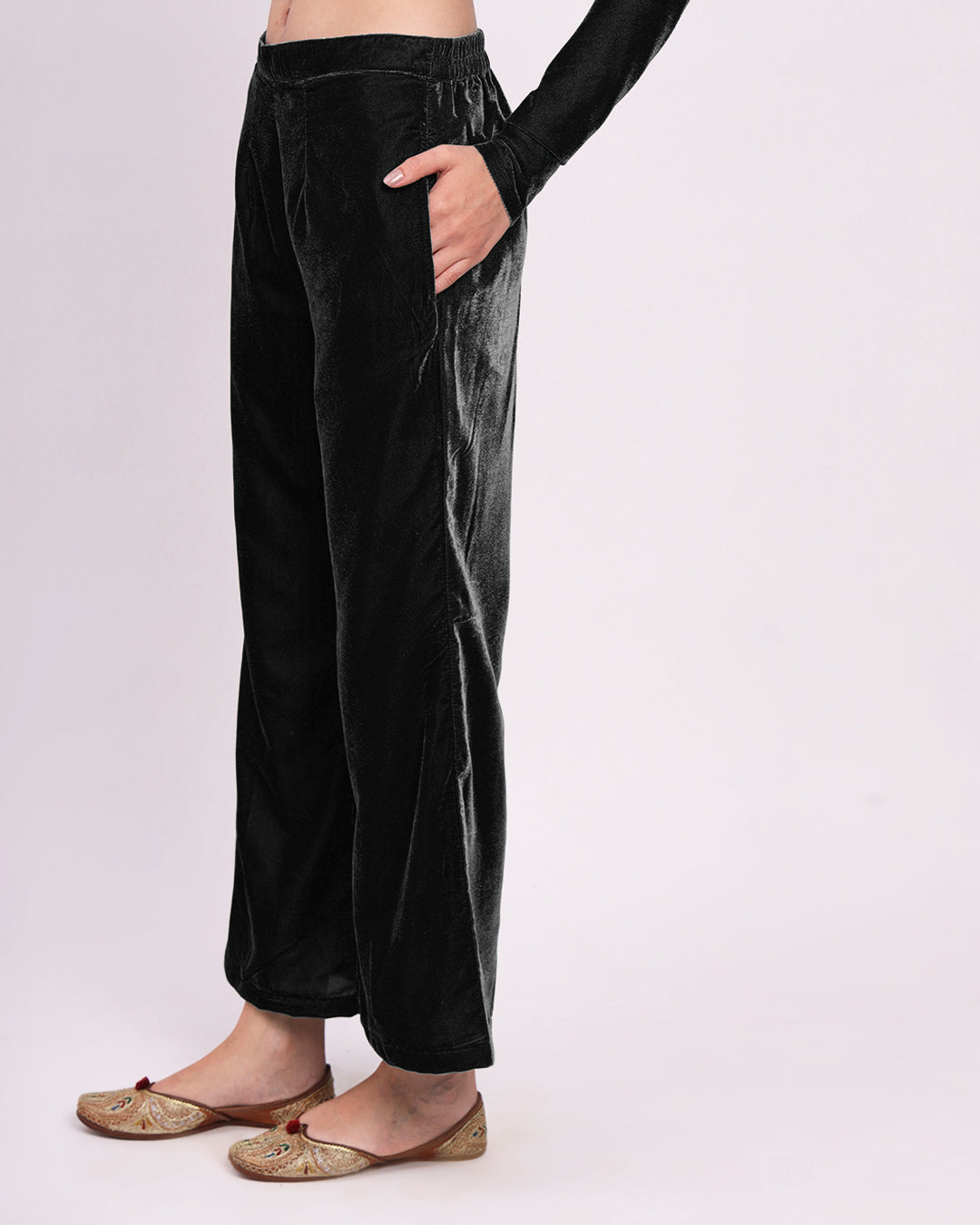 Classic Black Velvet Pants