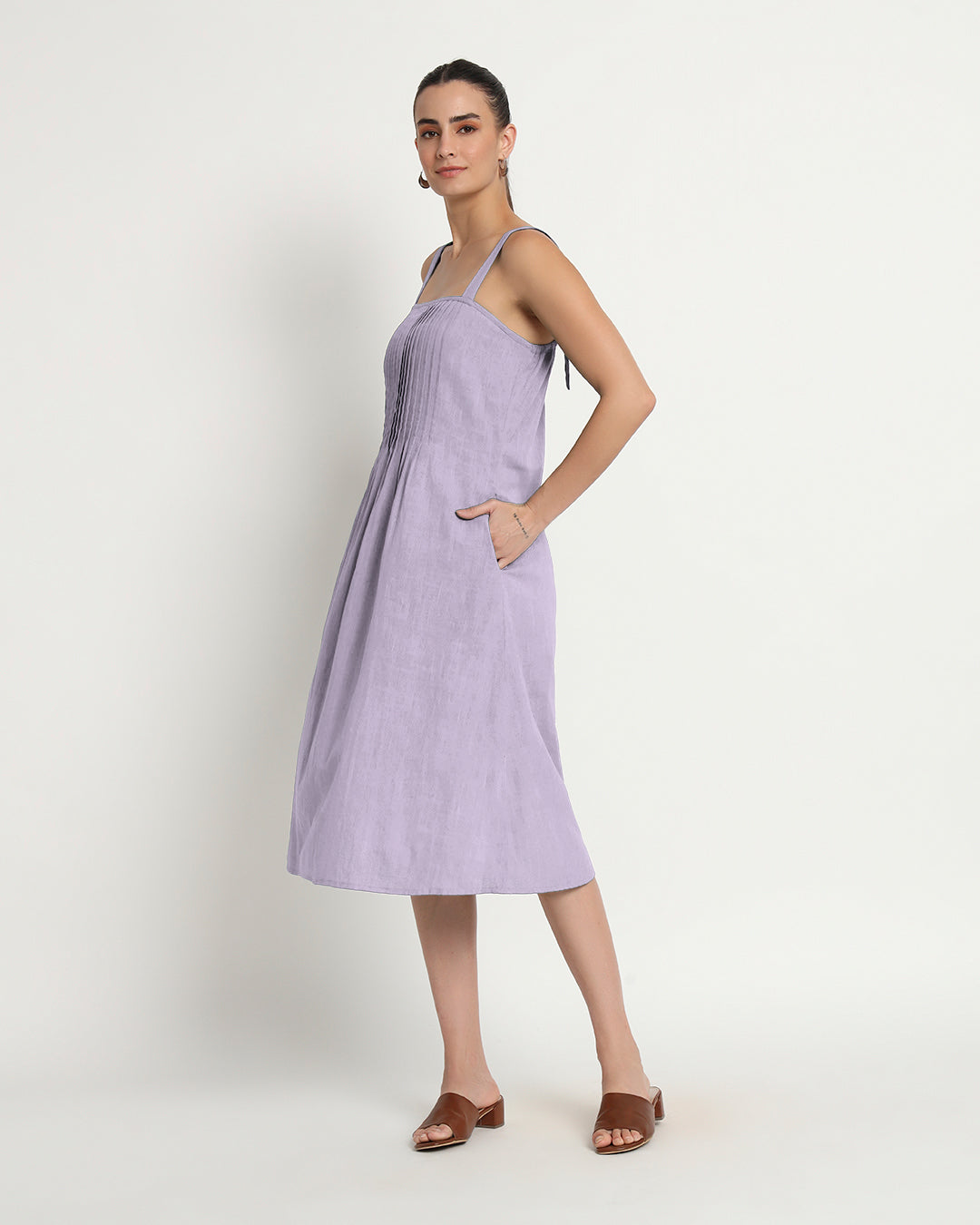Lilac Dreamy Flare Spaghetti Dress