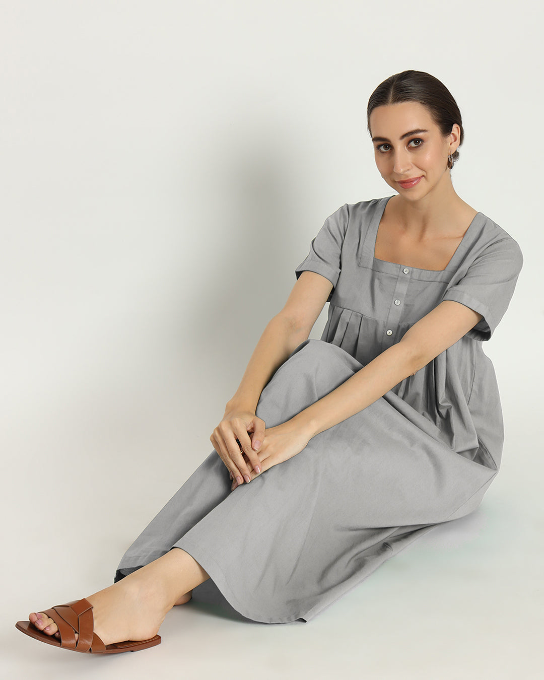 Iced Grey Square Neck Serenity Nightdress