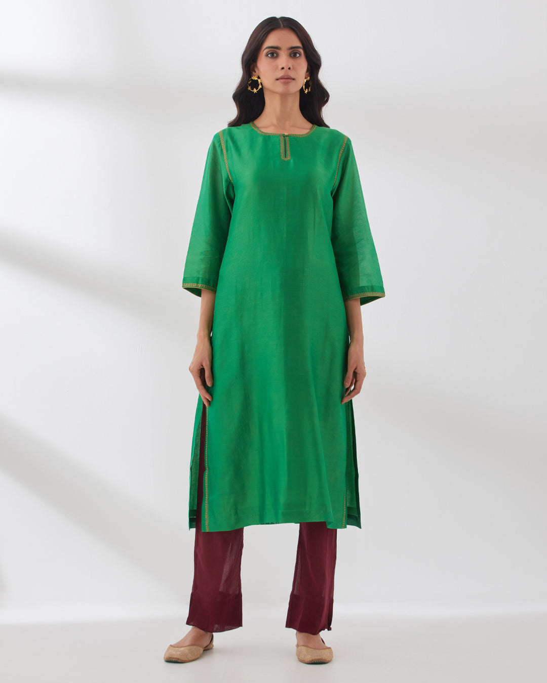 Lush Green Festive Radiance Chanderi Co-ord Set