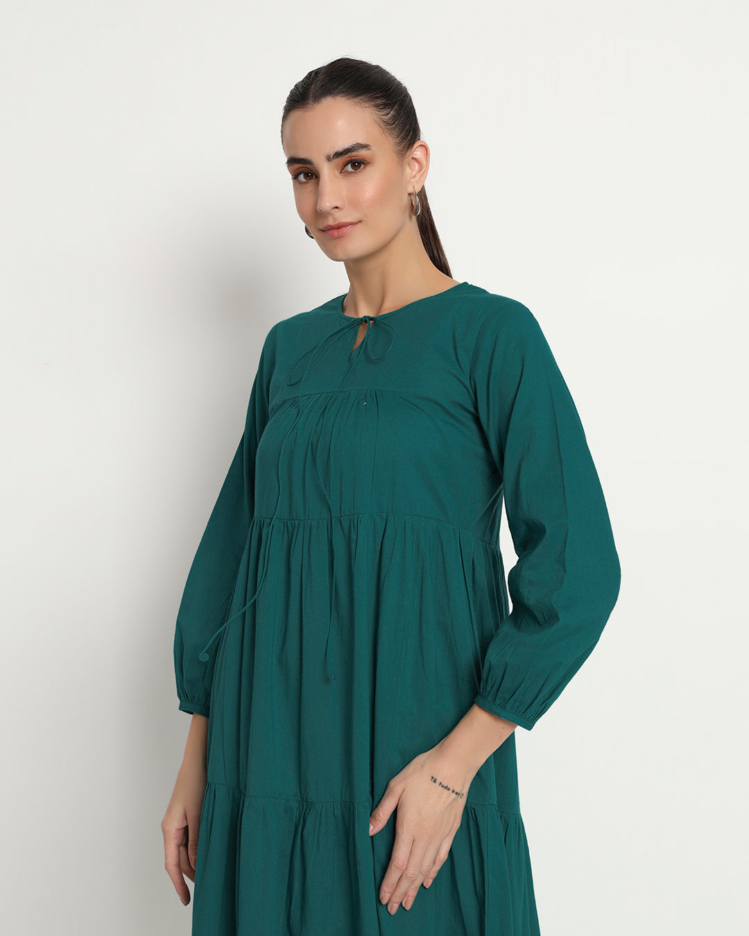 Deep Teal Joyful Journey Maxi Dress