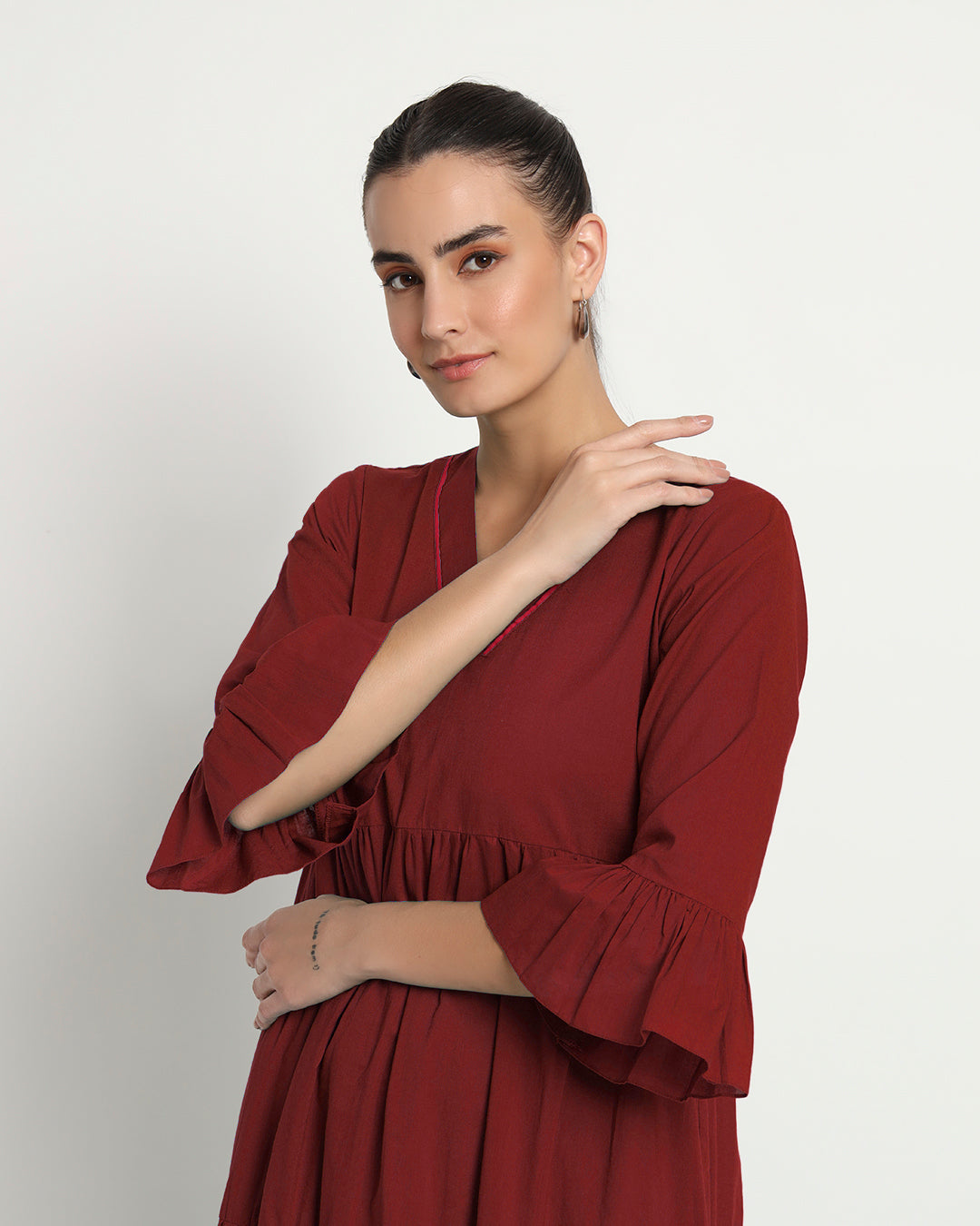 Russet Red Flounce & Flow Maxi Dress