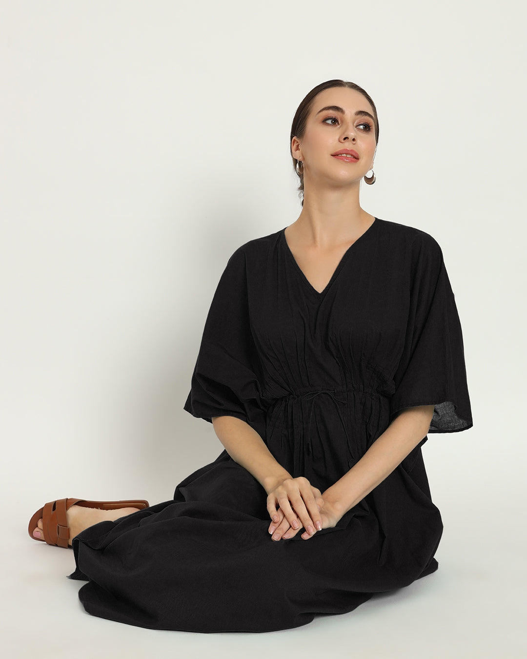 Classic Black Kaftan Starry Nightdress