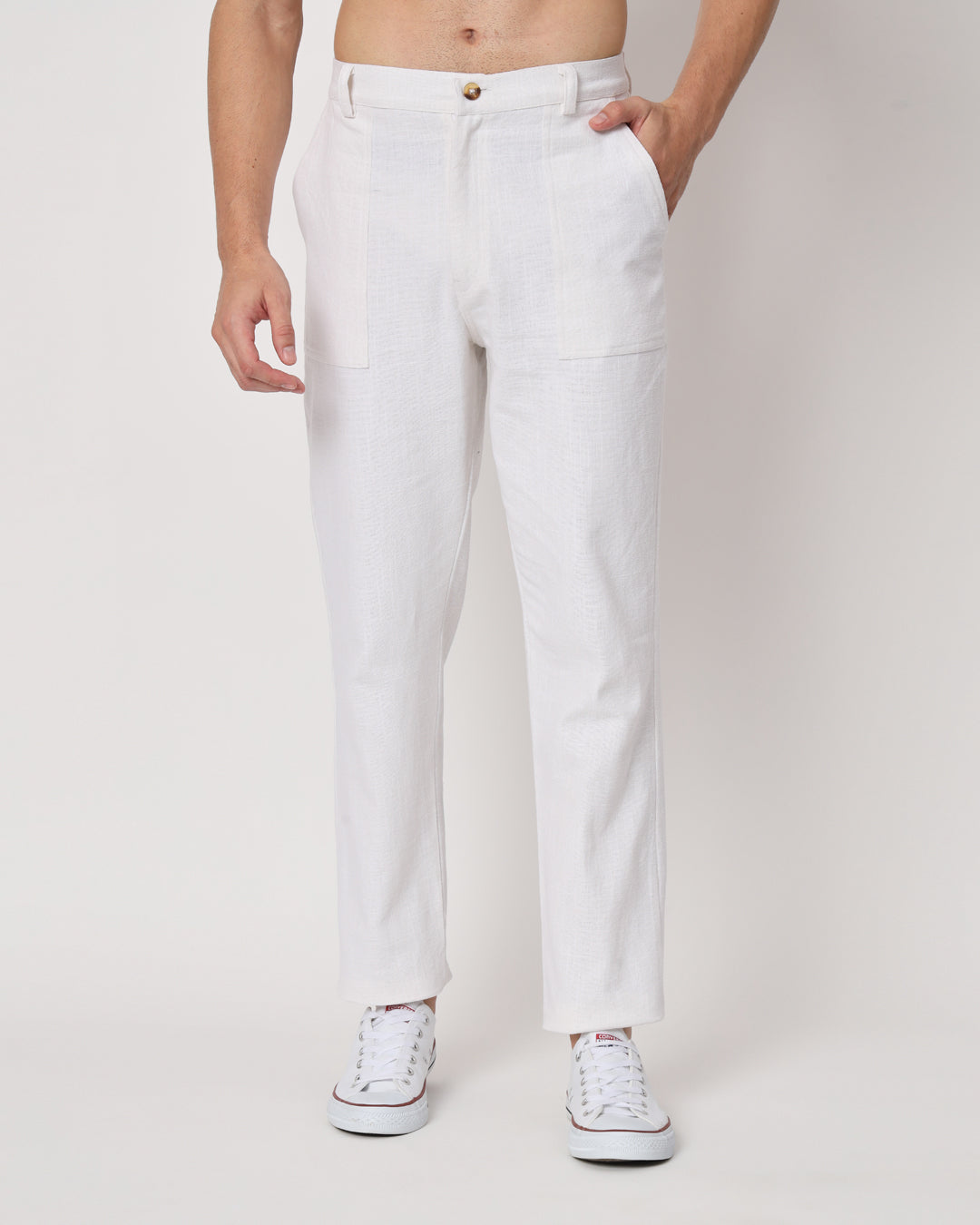 Comfy Ease White Men's Pants Thevasa
