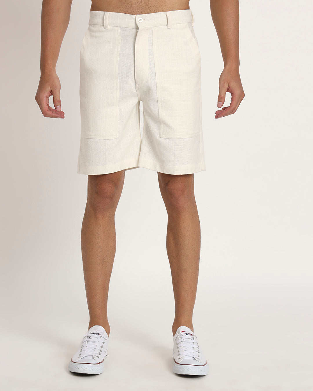 Patch Pocket Playtime White Men's Shorts