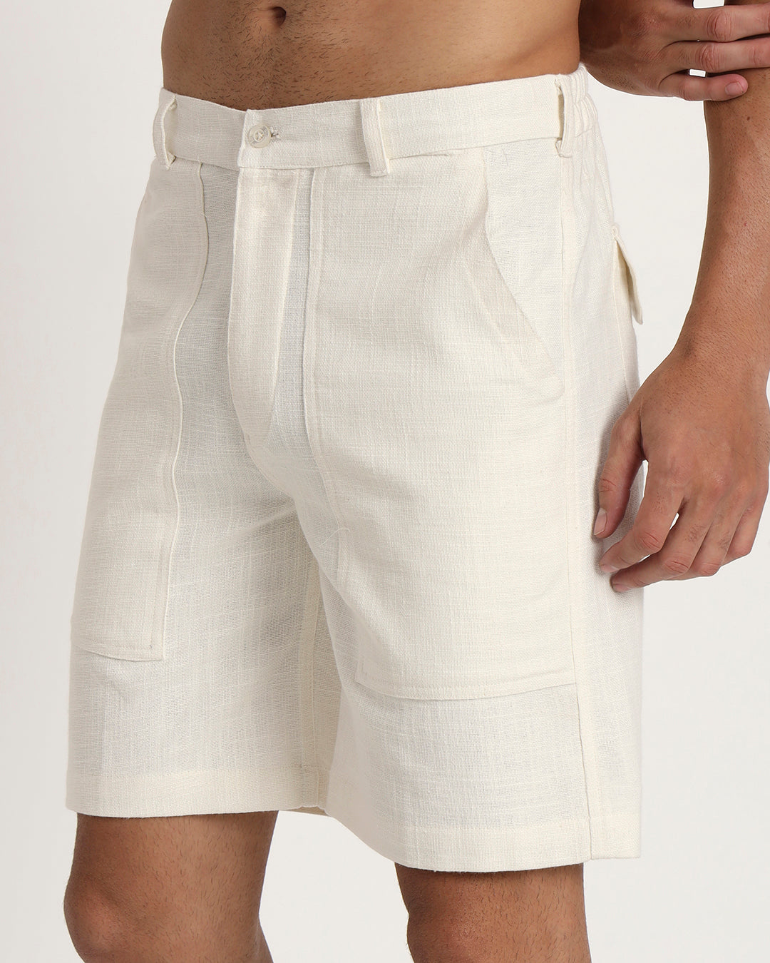Patch Pocket Playtime White Men's Shorts