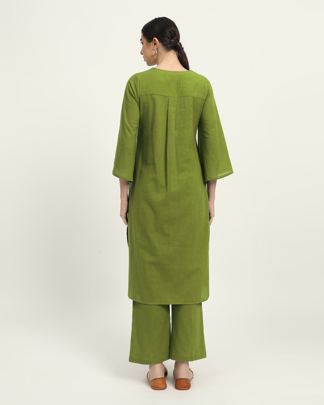 Combo: Beige & Sage Green Rounded Reverie Solid Kurta