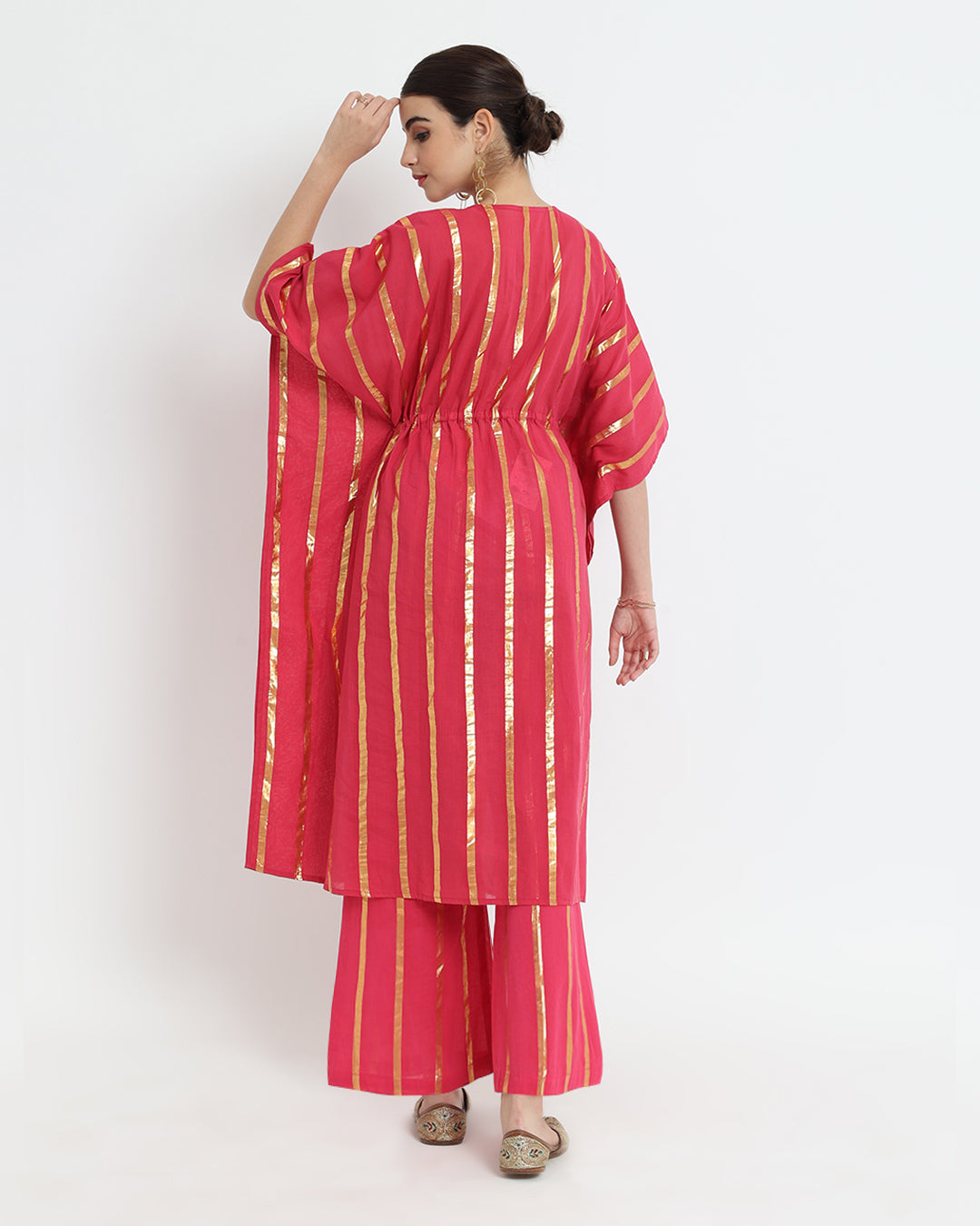 Queen's Gulabi Pintuck Kaftan Glisten Gala Co-ord Set
