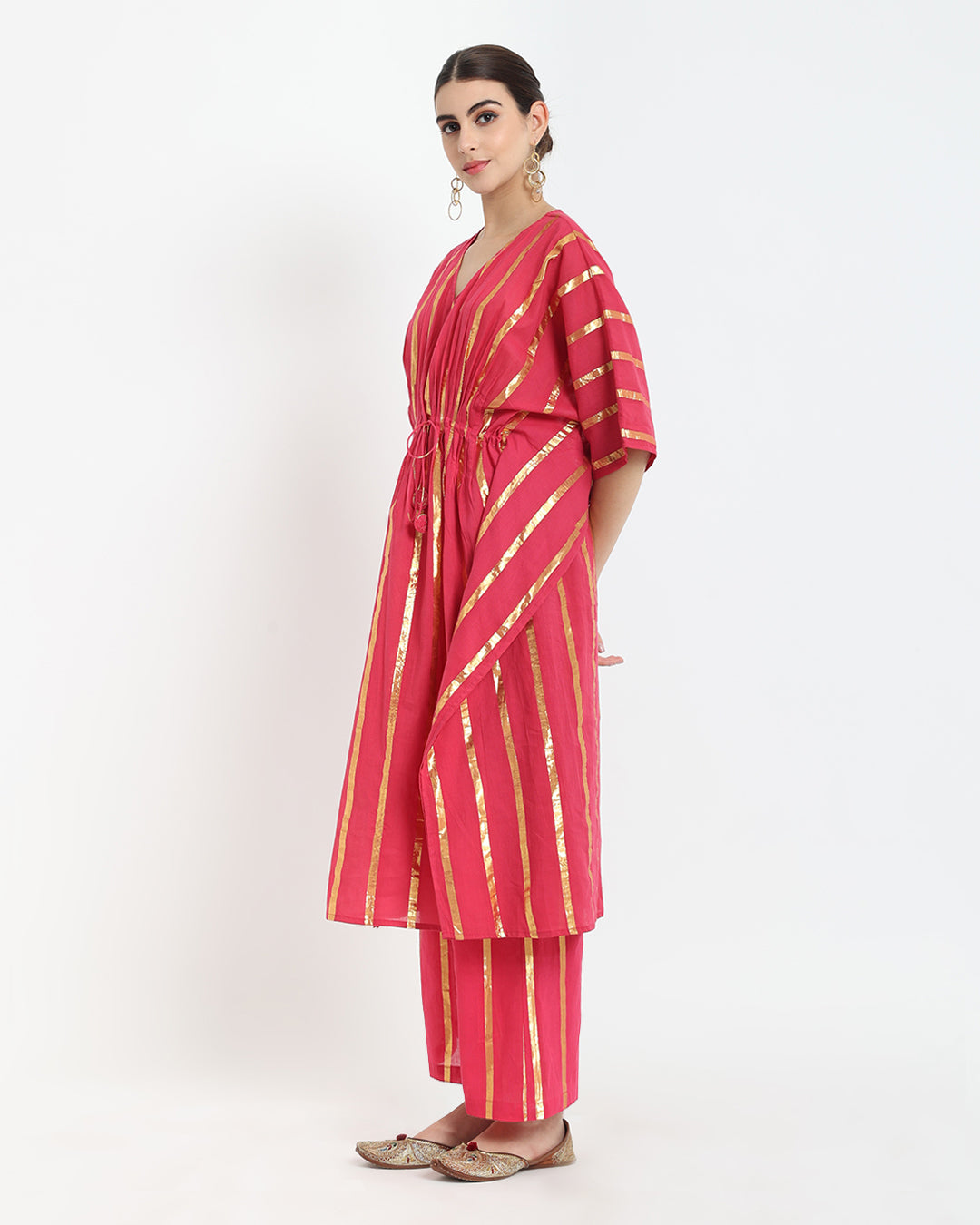 Queen's Gulabi Pintuck Kaftan Glisten Gala Co-ord Set