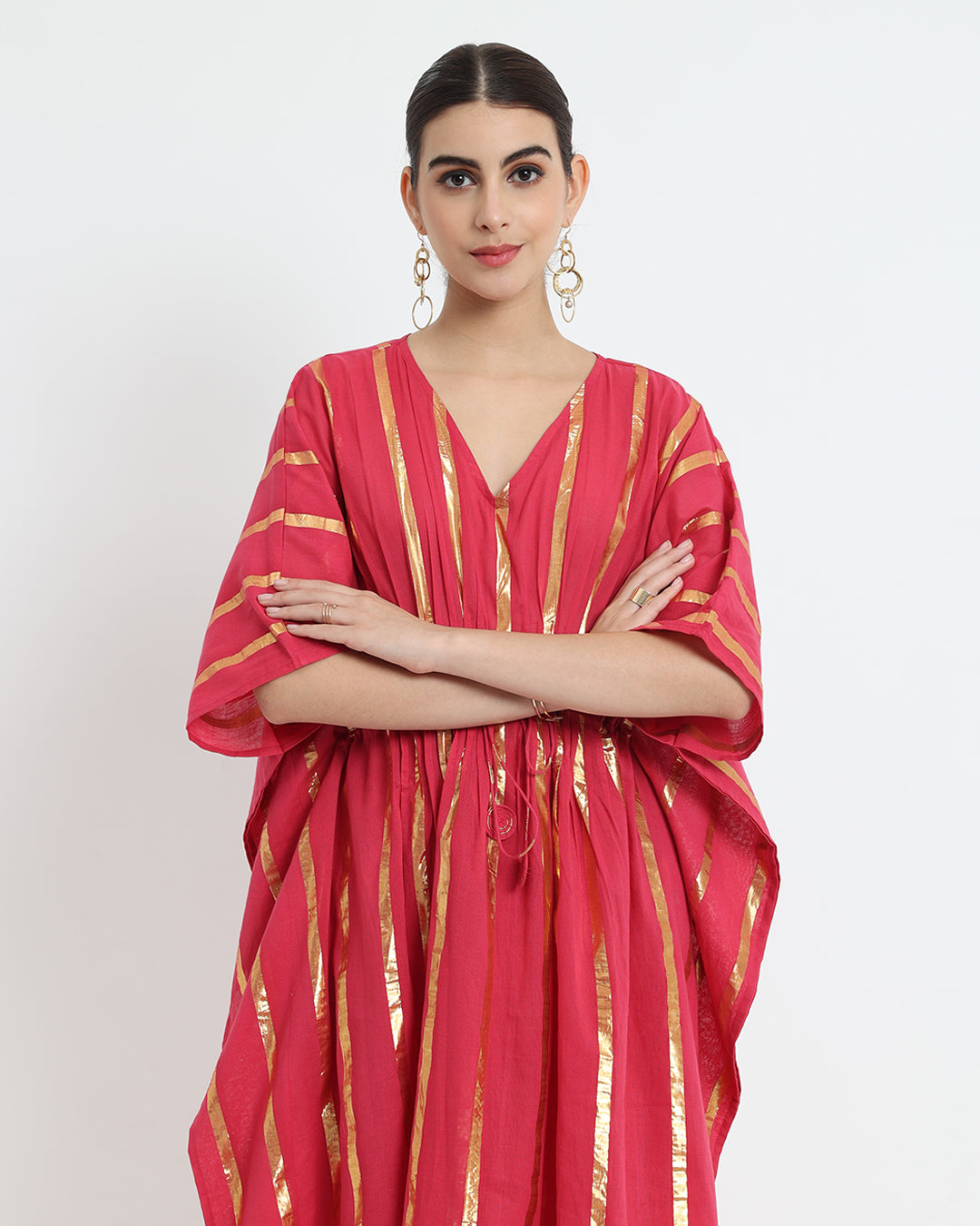 Queen's Gulabi Pintuck Kaftan Glisten Gala Co-ord Set